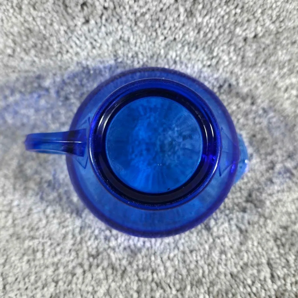 L.E. Smith‎ Glass Mt. Pleasant Cobalt Blue Creamer Glass with Handle